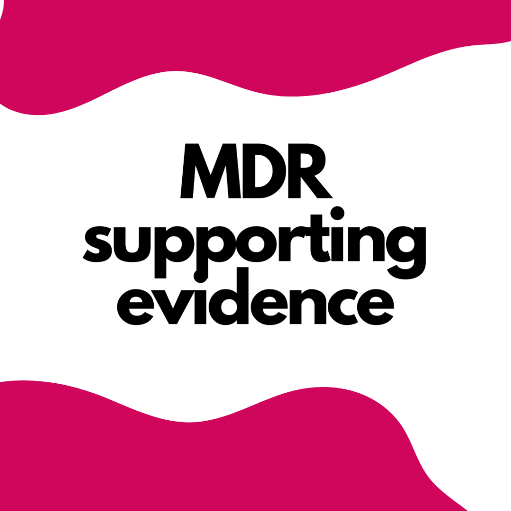 Types of supporting evidence acccepted under the MDR for marketing claims